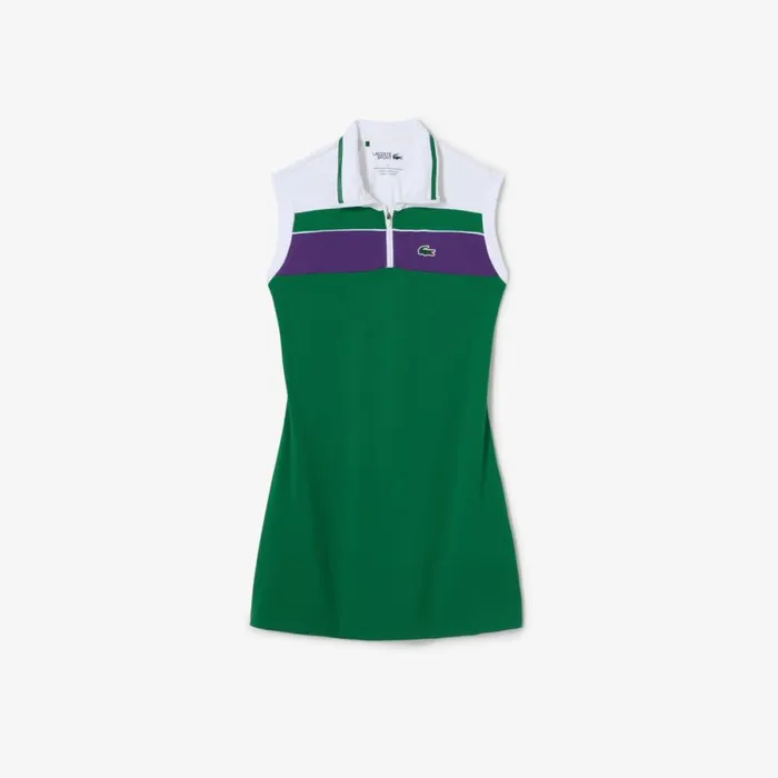 Dresses Women Lacoste Women039s Tennis Dress Green White Purple Iyi