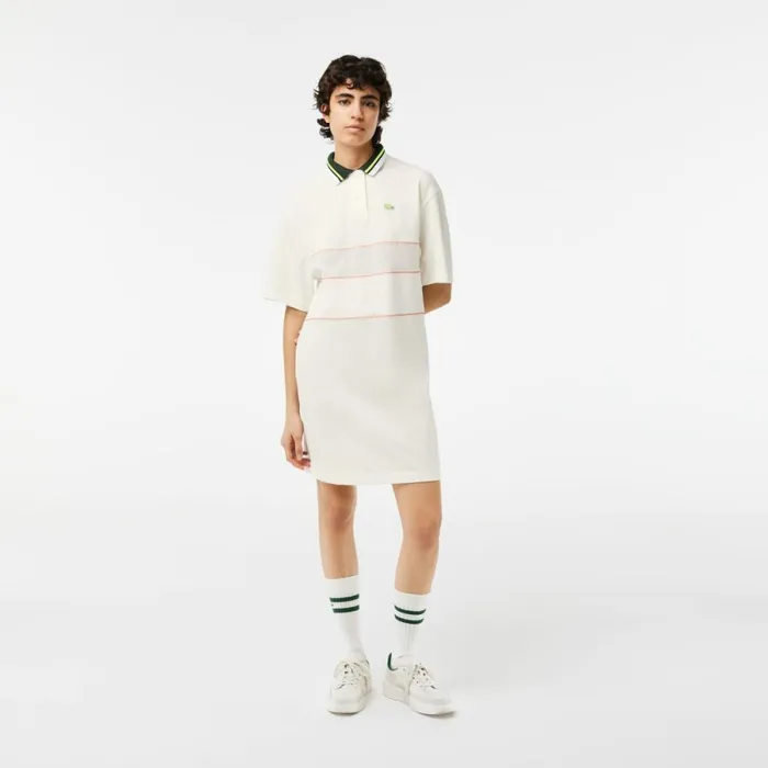 Dresses Women Lacoste Womens Organic Cotton French Made Polo Dress White 70v