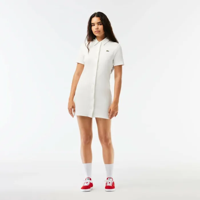 Dresses Women Lacoste Womens Organic Cotton Polo Dress White 70v