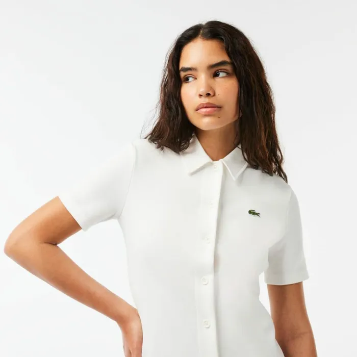 Dresses Women Lacoste Womens Organic Cotton Polo Dress White 70v