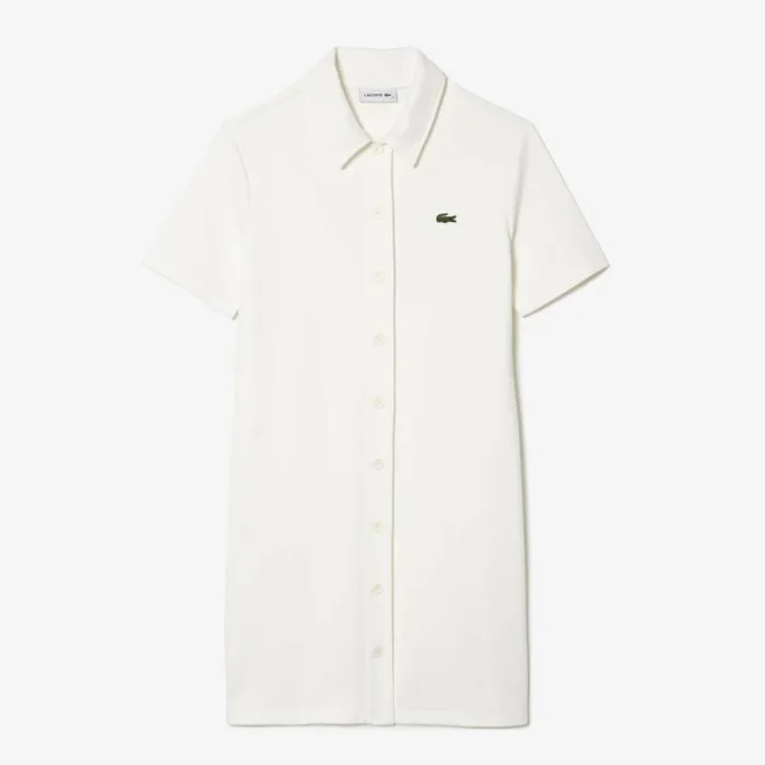 Dresses Women Lacoste Womens Organic Cotton Polo Dress White 70v