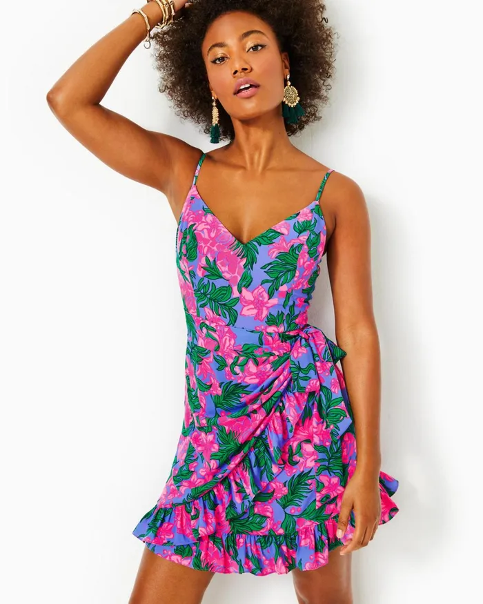Dresses Women Lilly Pulitzer Alisa Wrap Dress Cerise Pink Safari Sunset Dresses Women Lilly Pulitzer Alisa Wrap Dress Cerise Pink Safari Sunset