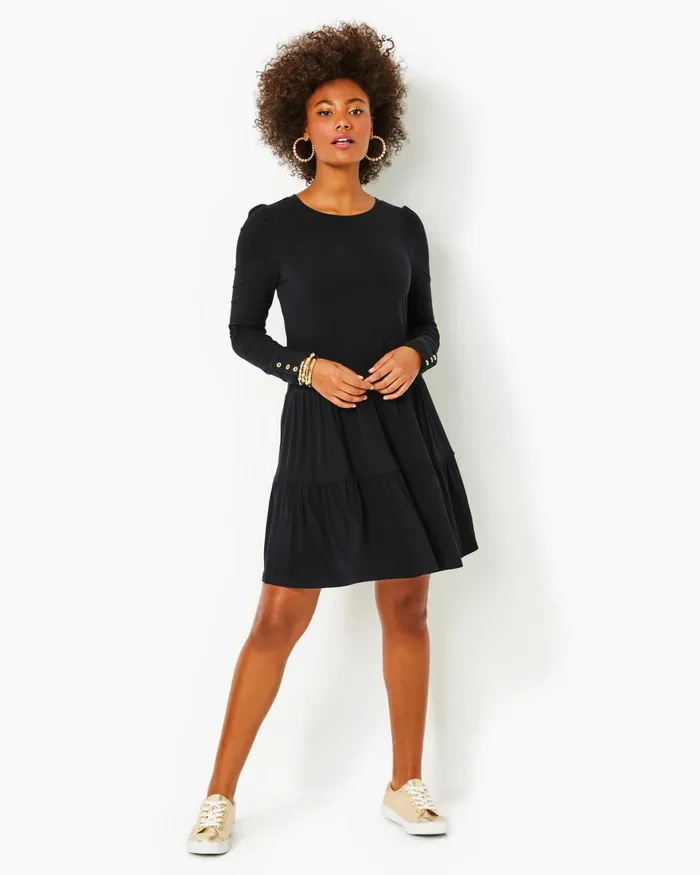 Dresses Women Lilly Pulitzer Arlette Long Sleeve Dress Onyx Dresses Women Lilly Pulitzer Arlette Long Sleeve Dress Onyx