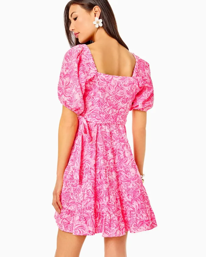 Dresses Women Lilly Pulitzer Iralee Linen Wrap Dress Pink Blossom Foxy Llama