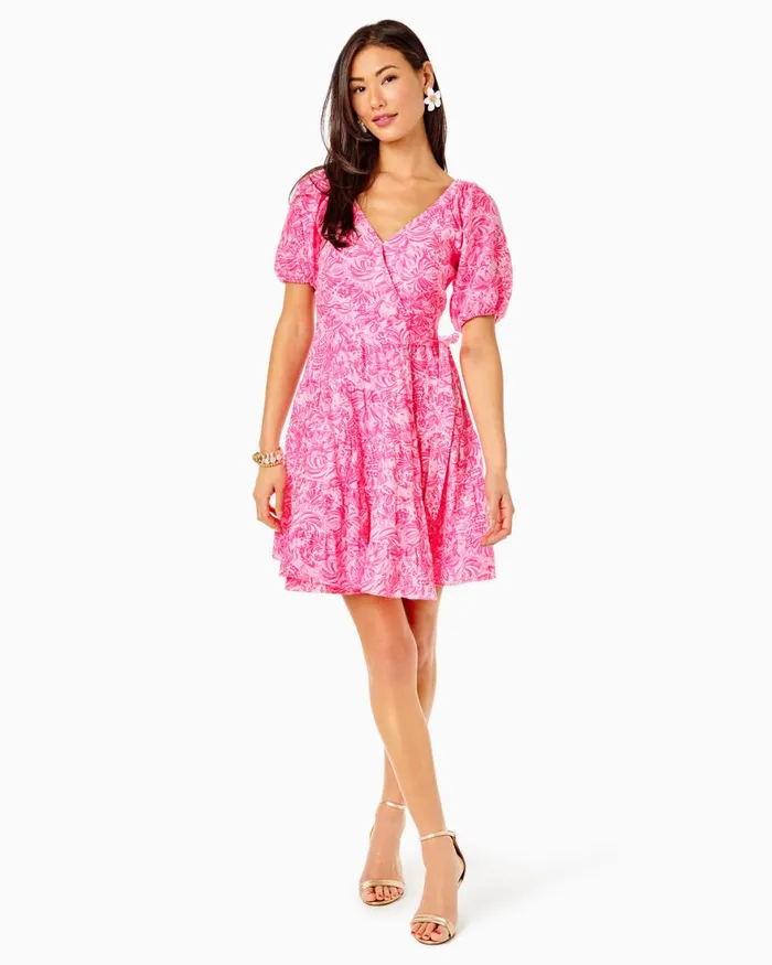 Dresses Women Lilly Pulitzer Iralee Linen Wrap Dress Pink Blossom Foxy Llama Dresses Women Lilly Pulitzer Iralee Linen Wrap Dress Pink Blossom Foxy Llama
