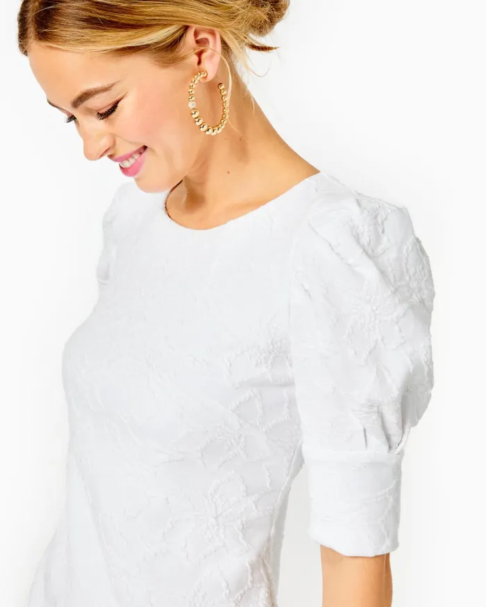 Dresses Women Lilly Pulitzer Knowles Dress Resort White Knit Pucker Jacquard Dresses Women Lilly Pulitzer Knowles Dress Resort White Knit Pucker Jacquard
