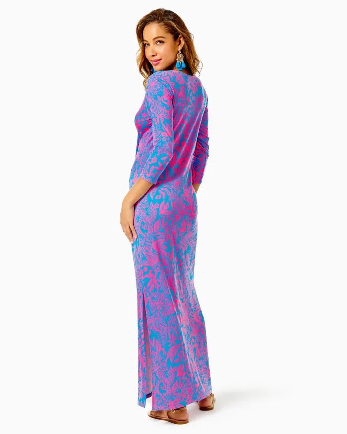 Dresses Women Lilly Pulitzer Morgann Maxi Dress Aura Pink Leaf An Impression