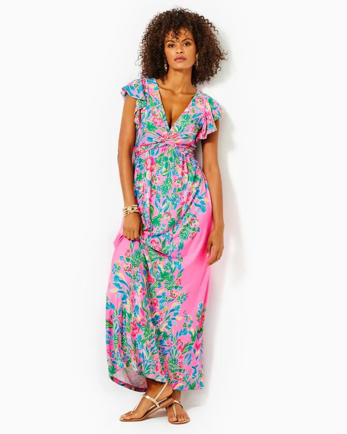 Dresses Women Lilly Pulitzer Morgann Maxi Dress Aura Pink Leaf An Impression Dresses Women Lilly Pulitzer Morgann Maxi Dress Aura Pink Leaf An Impression