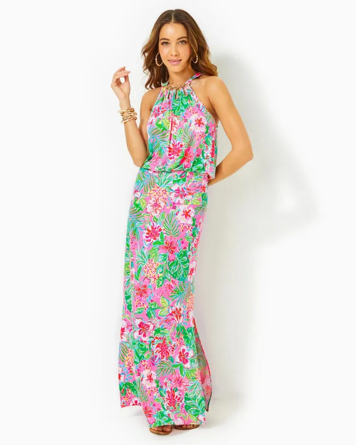 Dresses Women Lilly Pulitzer Morgann Maxi Dress Aura Pink Leaf An Impression Dresses Women Lilly Pulitzer Morgann Maxi Dress Aura Pink Leaf An Impression