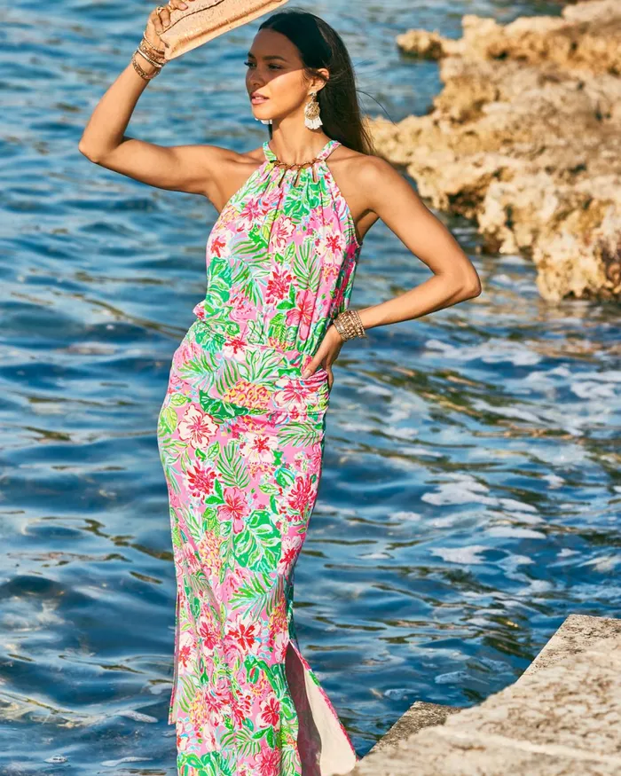 Dresses Women Lilly Pulitzer Morgann Maxi Dress Aura Pink Leaf An Impression Dresses Women Lilly Pulitzer Morgann Maxi Dress Aura Pink Leaf An Impression