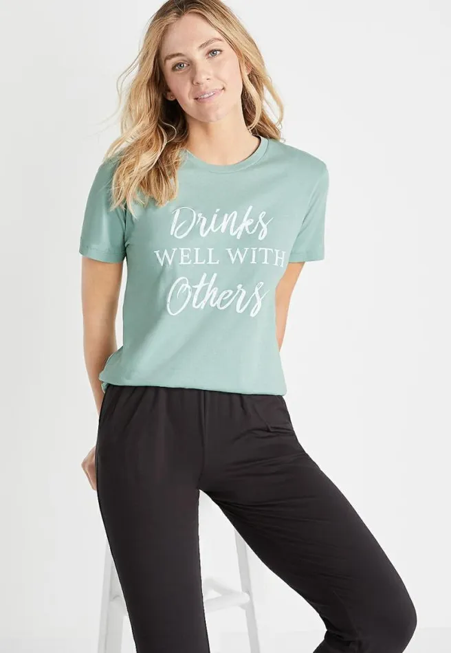 Drinks Well With Others Oversized Graphic Tee Women Maurices Tops