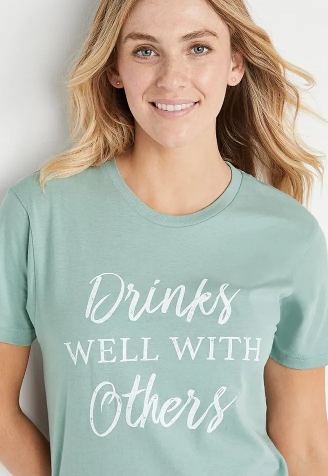 Drinks Well With Others Oversized Graphic Tee Women Maurices Tops