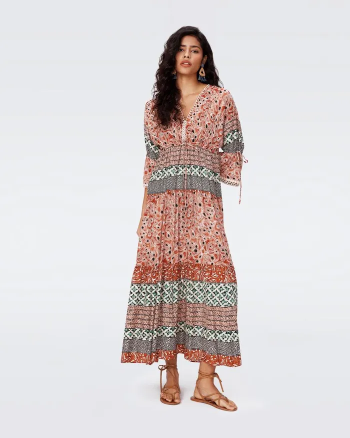 DVF Dresses Women Boris Dress Ibiza Stripe And Tiny Magic Eye
