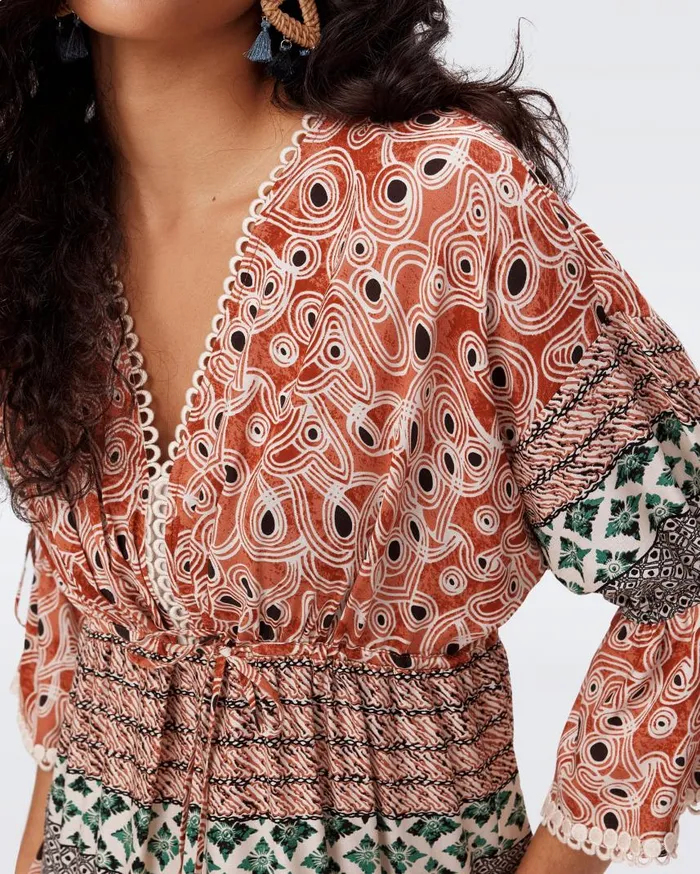 DVF Dresses Women Boris Dress Ibiza Stripe And Tiny Magic Eye