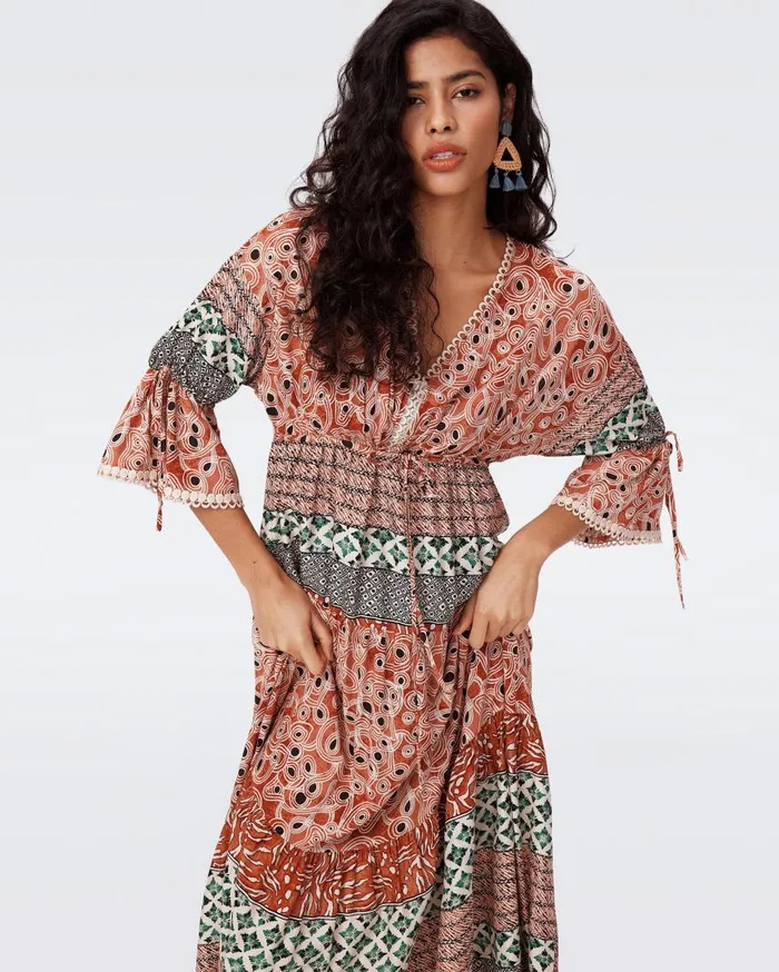 DVF Dresses Women Boris Dress Ibiza Stripe And Tiny Magic Eye