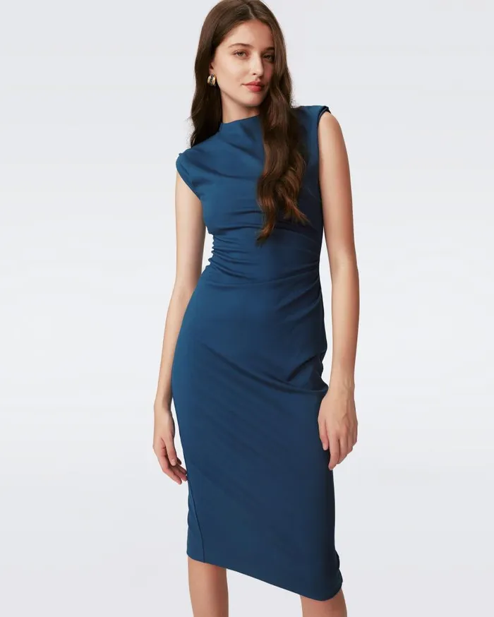 DVF Dresses Women Darrius Dress Moroccan Blue