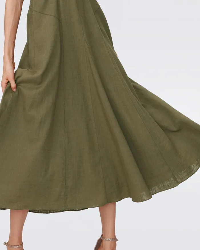 DVF Dresses Women Elliot Midi Dress Olive Green