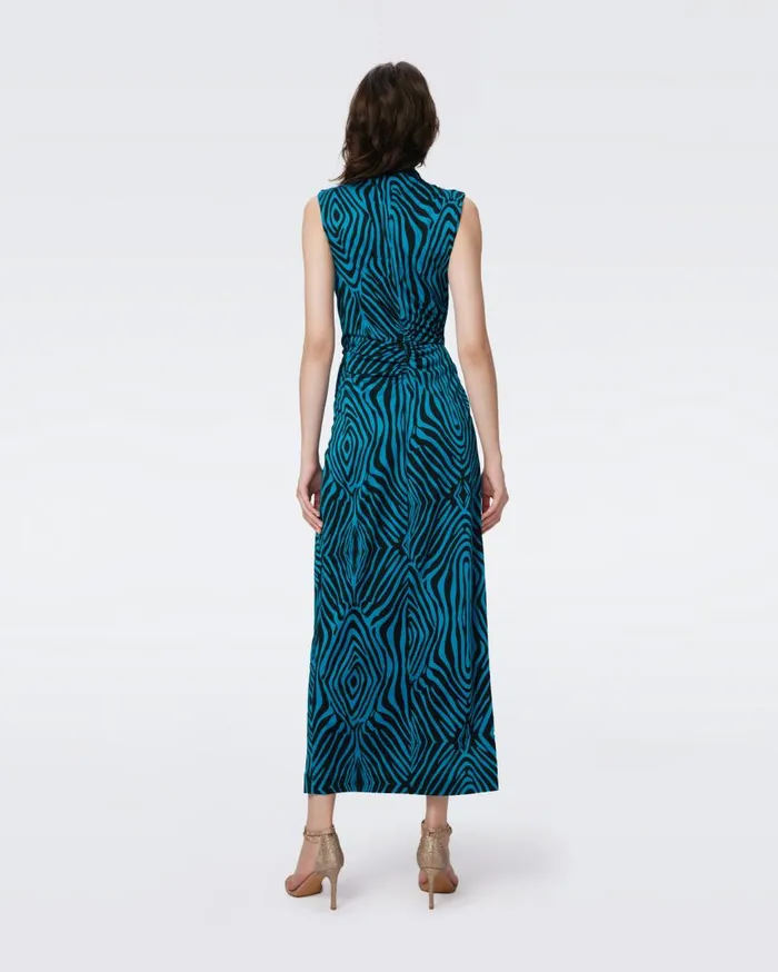 DVF Dresses Women Geri Dress Huge Zebra Blue