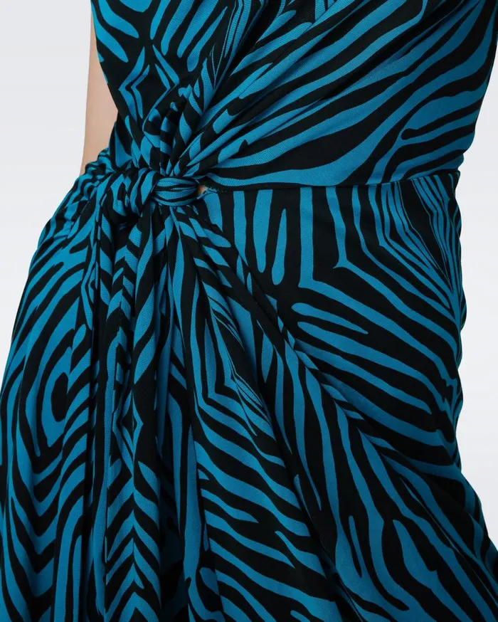DVF Dresses Women Geri Dress Huge Zebra Blue