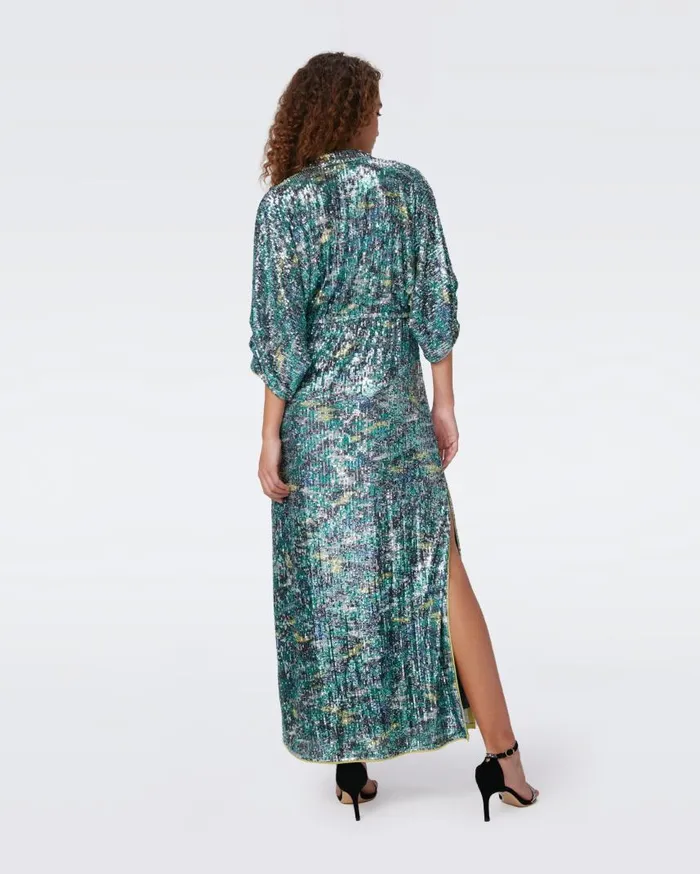 DVF Dresses Women Jessel Sequin Dress Flames