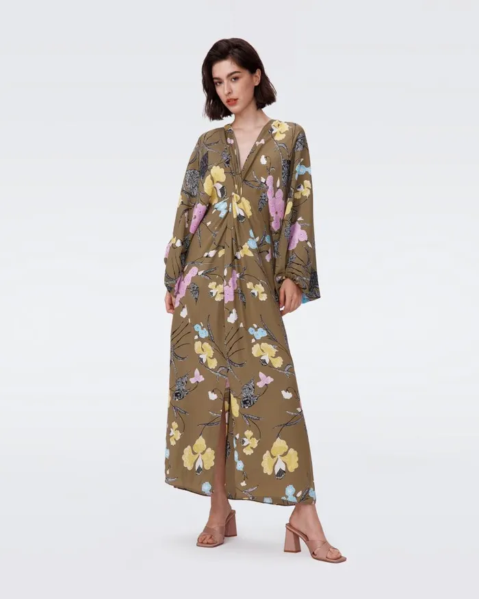 DVF Dresses Women Kason Dress Festival Floral Olive