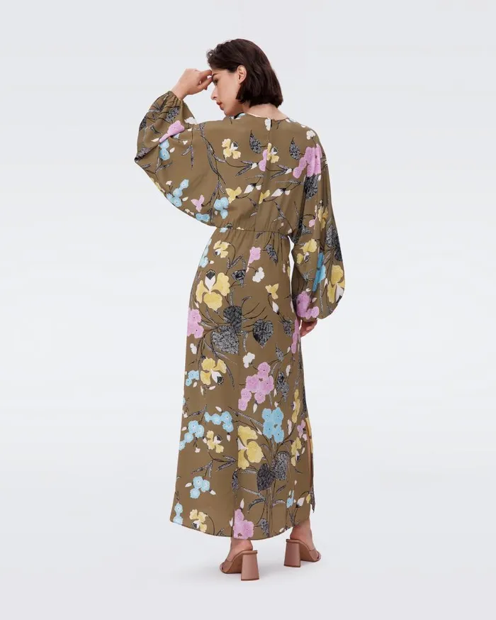 DVF Dresses Women Kason Dress Festival Floral Olive