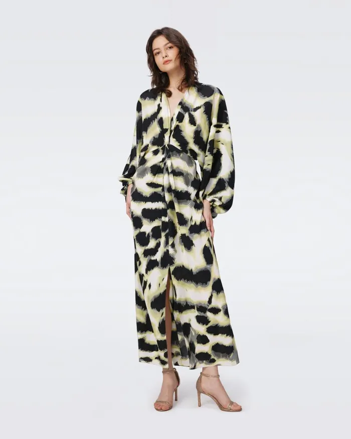 DVF Dresses Women Kason Dress Wild Thing Shadow Green