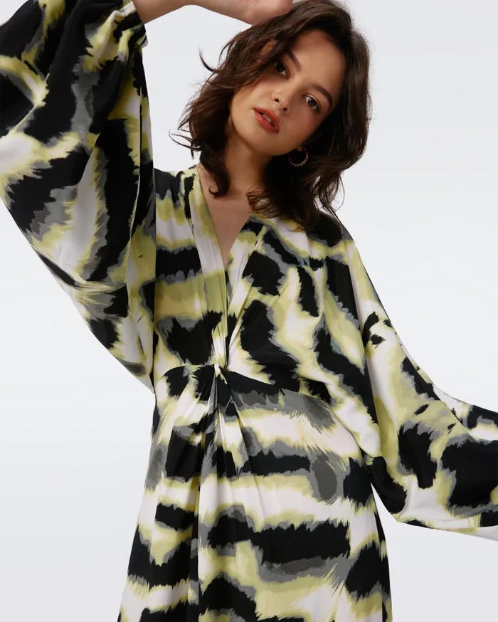 DVF Dresses Women Kason Dress Wild Thing Shadow Green