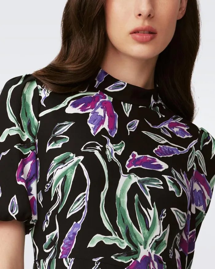 DVF Dresses Women Nella Dress Huge Tulip Fields Violet DVF Dresses Women Nella Dress Huge Tulip Fields Violet