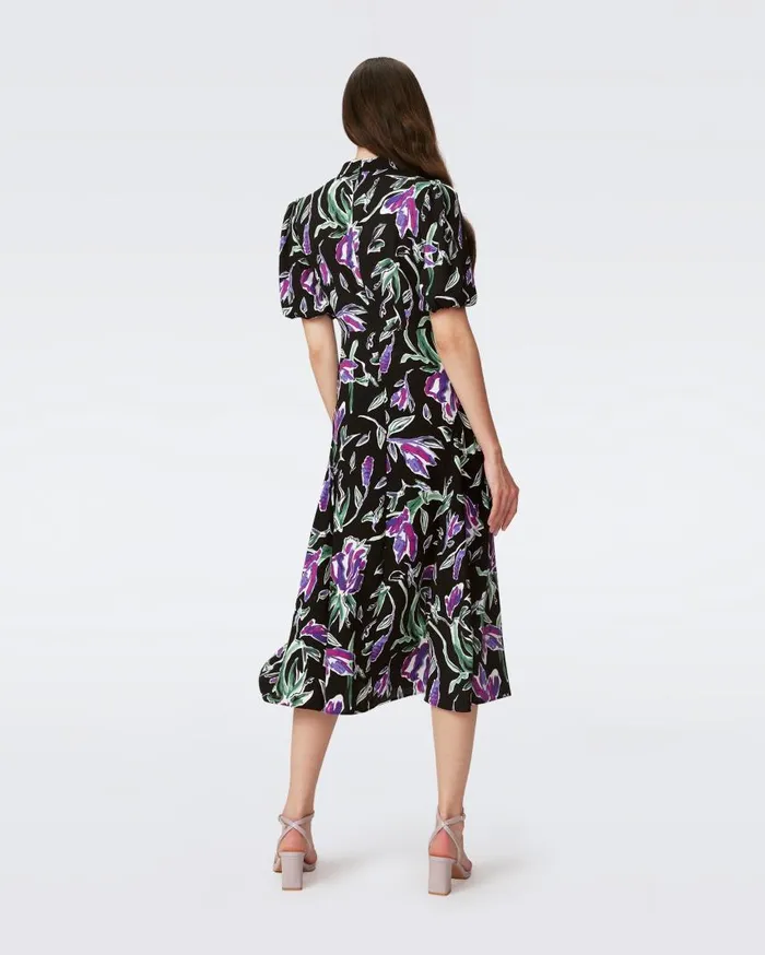 DVF Dresses Women Nella Dress Huge Tulip Fields Violet DVF Dresses Women Nella Dress Huge Tulip Fields Violet