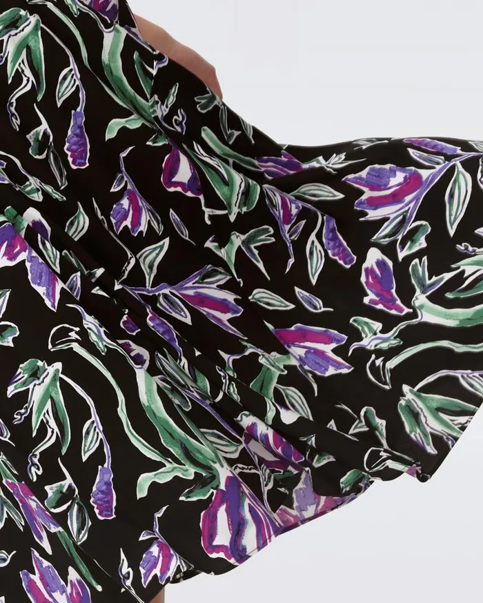 DVF Dresses Women Nella Dress Huge Tulip Fields Violet DVF Dresses Women Nella Dress Huge Tulip Fields Violet