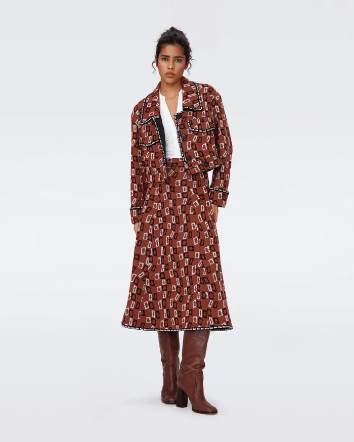 DVF Jackets and Coats Women Lacie Jacket Chain Spots Brown