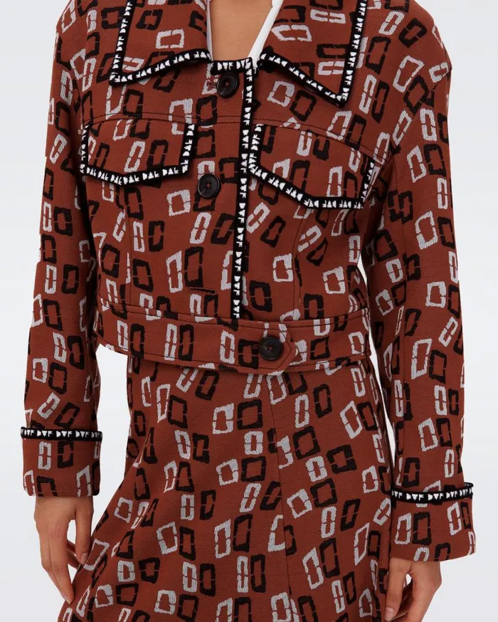 DVF Jackets and Coats Women Lacie Jacket Chain Spots Brown
