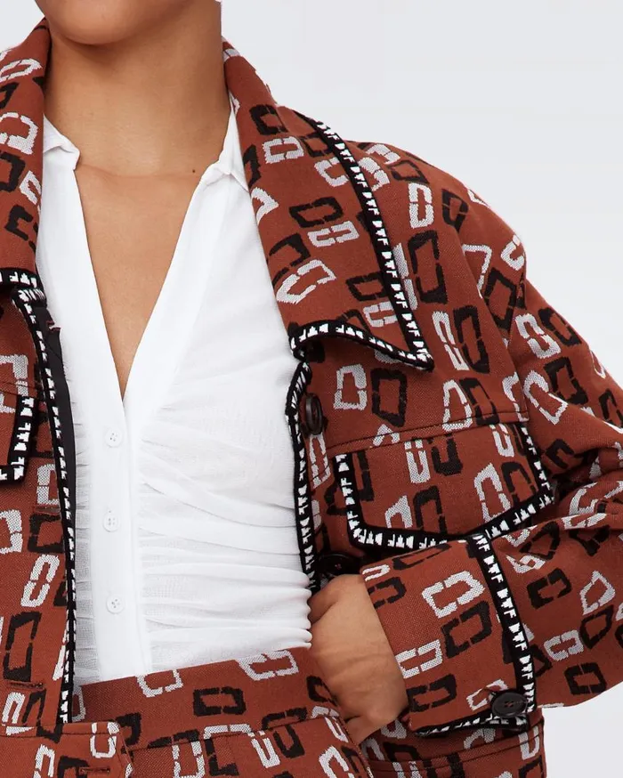 DVF Jackets and Coats Women Lacie Jacket Chain Spots Brown