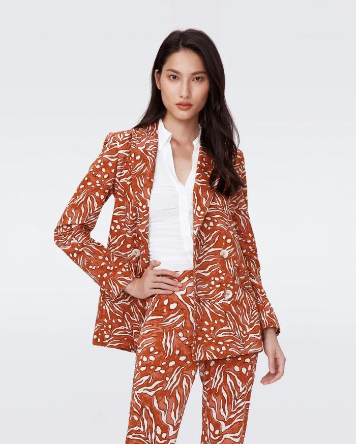 DVF Jackets and Coats Women Madison Jacket Water Tiger Caramel