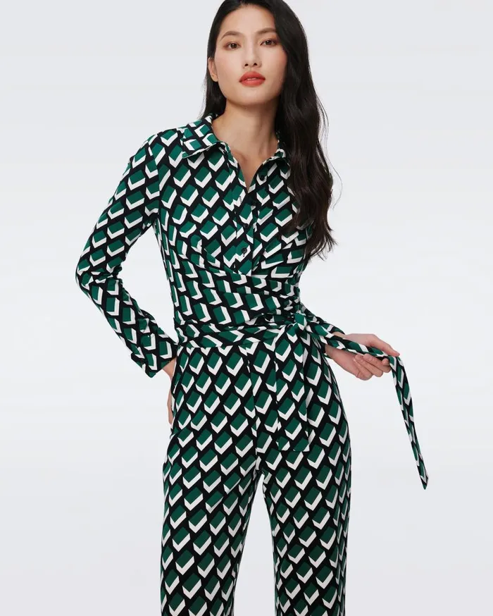 DVF Jumpsuits and Rompers Women Michelle Jumpsuit Blocks Green