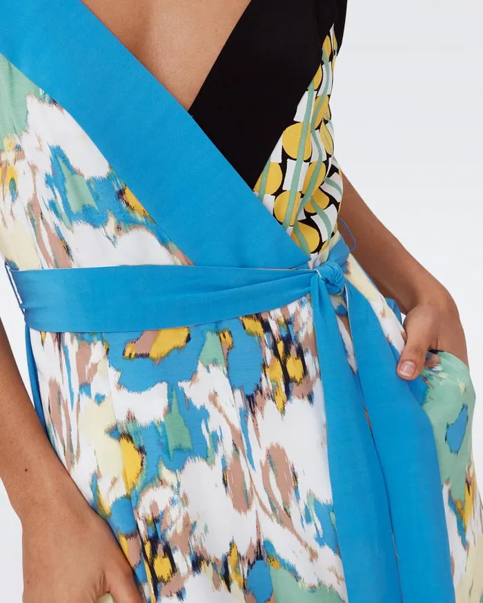 DVF Jumpsuits and Rompers Women Tate Jumpsuit Day Dream Floral Blue And Maypole Yellow And Blue