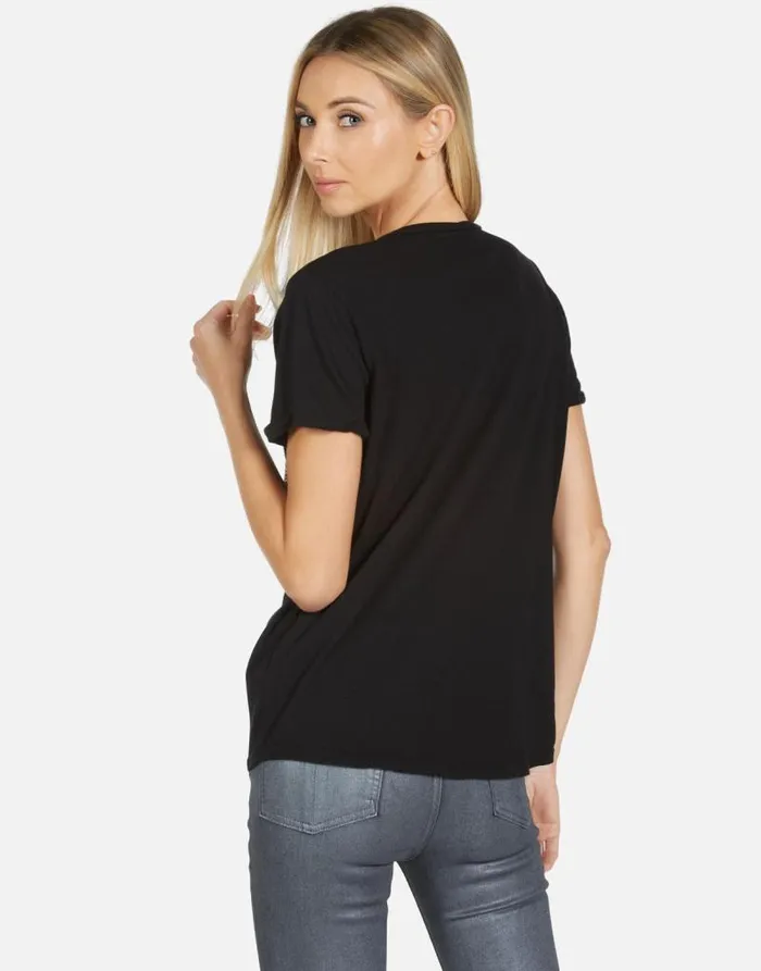 Edda Crystal Sprinkle Lip Black Women Lauren Moshi Short Sleeve