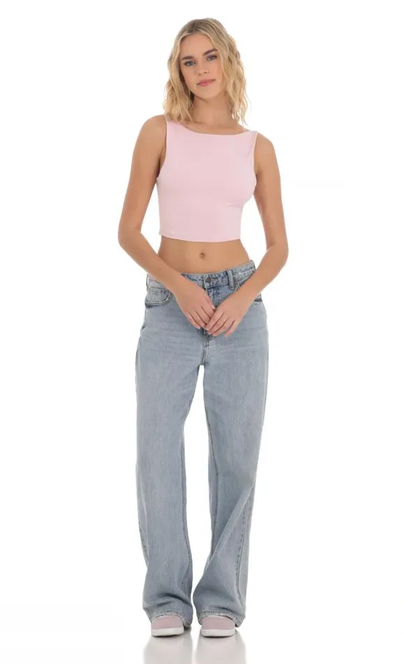 Embroidered Open Back Top Pink Women LUCY IN THE SKY Tops Embroidered Open Back Top Pink Women LUCY IN THE SKY Tops