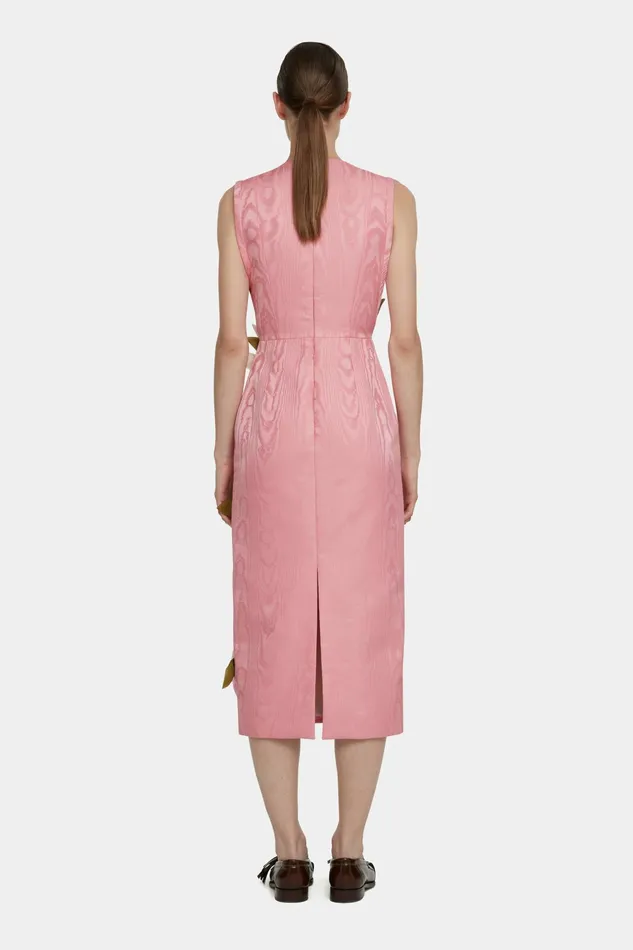 Emilia Wickstead Cappia Petal Applique Dress In Pink Moire Mikado Women Dresses Emilia Wickstead Cappia Petal Applique Dress In Pink Moire Mikado Women Dresses