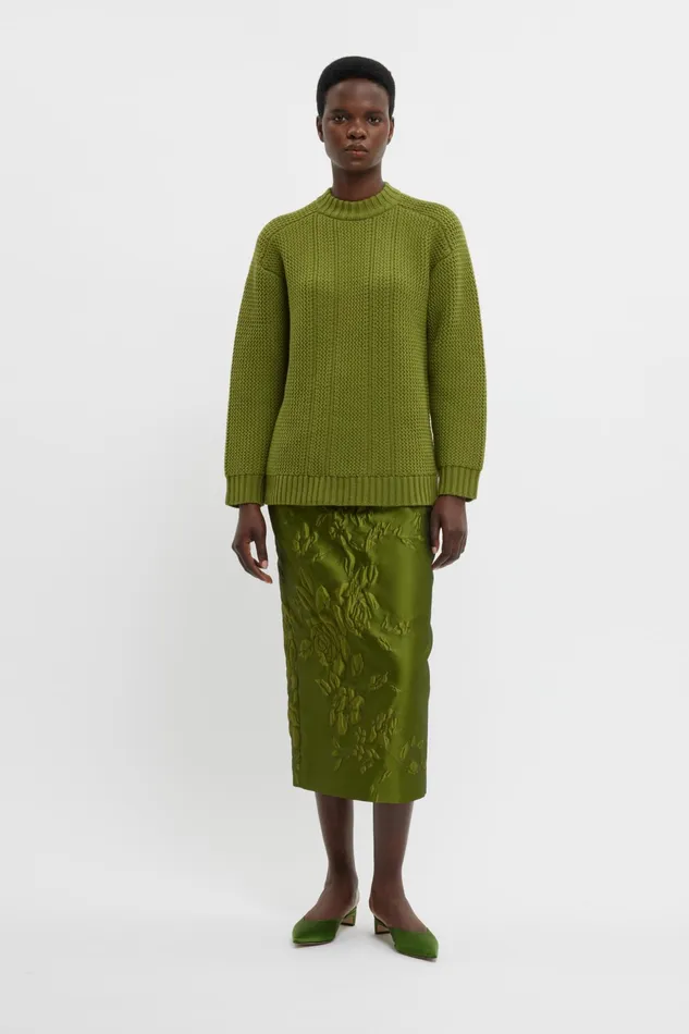 Emilia Wickstead Combey Knit In Green Cashfeel Women Knitwear