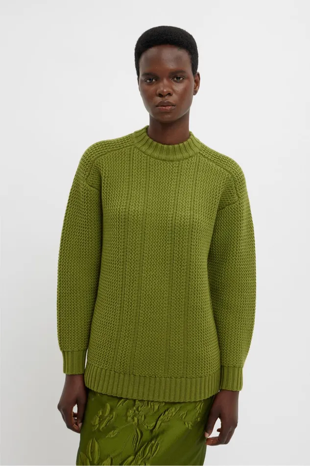 Emilia Wickstead Combey Knit In Green Cashfeel Women Knitwear