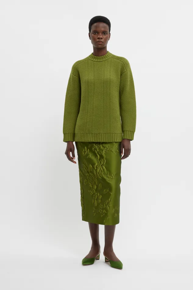Emilia Wickstead Combey Knit In Green Cashfeel Women Knitwear