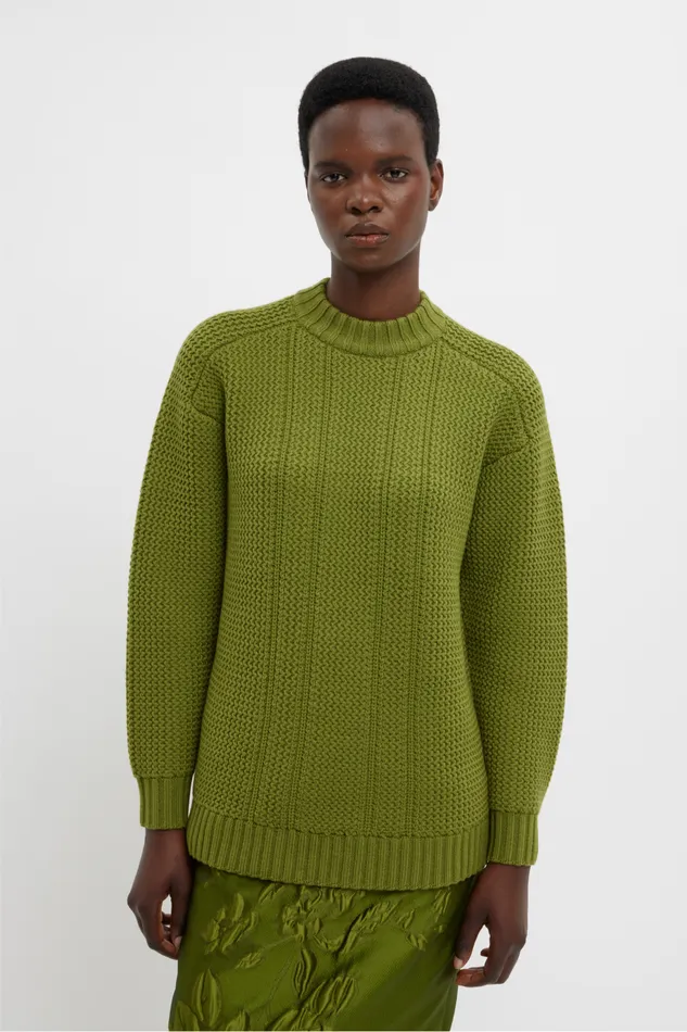 Emilia Wickstead Combey Knit In Green Cashfeel Women Knitwear