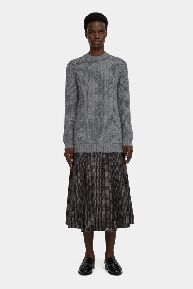 Emilia Wickstead Combey Knitted Top In Marl Grey Women Knitwear