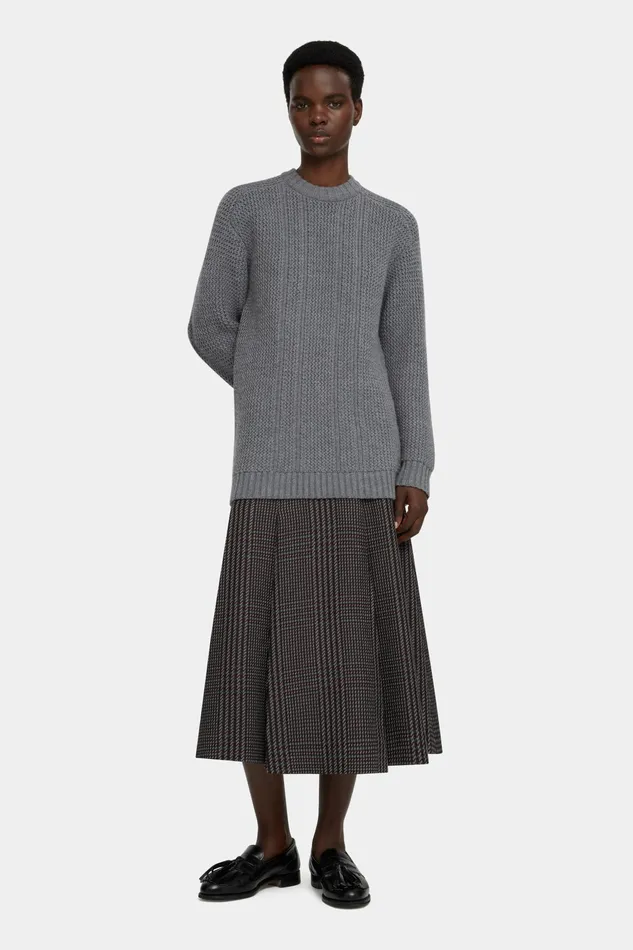 Emilia Wickstead Combey Knitted Top In Marl Grey Women Knitwear