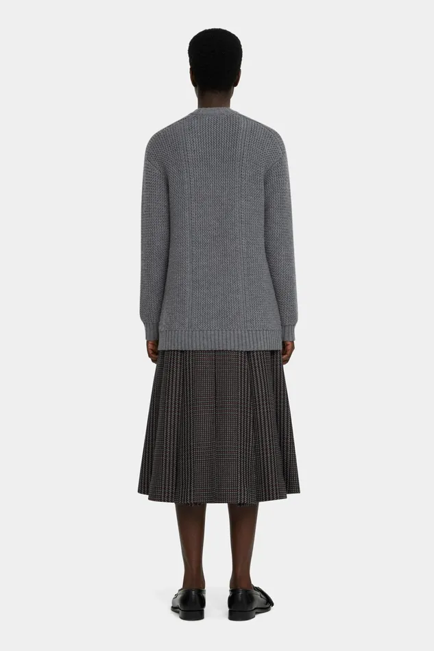 Emilia Wickstead Combey Knitted Top In Marl Grey Women Knitwear