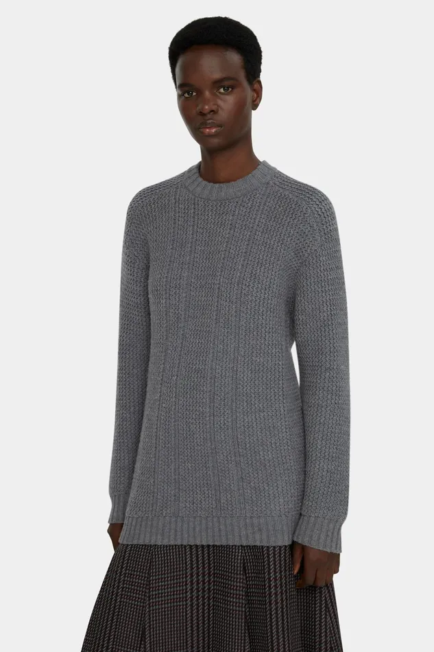 Emilia Wickstead Combey Knitted Top In Marl Grey Women Knitwear