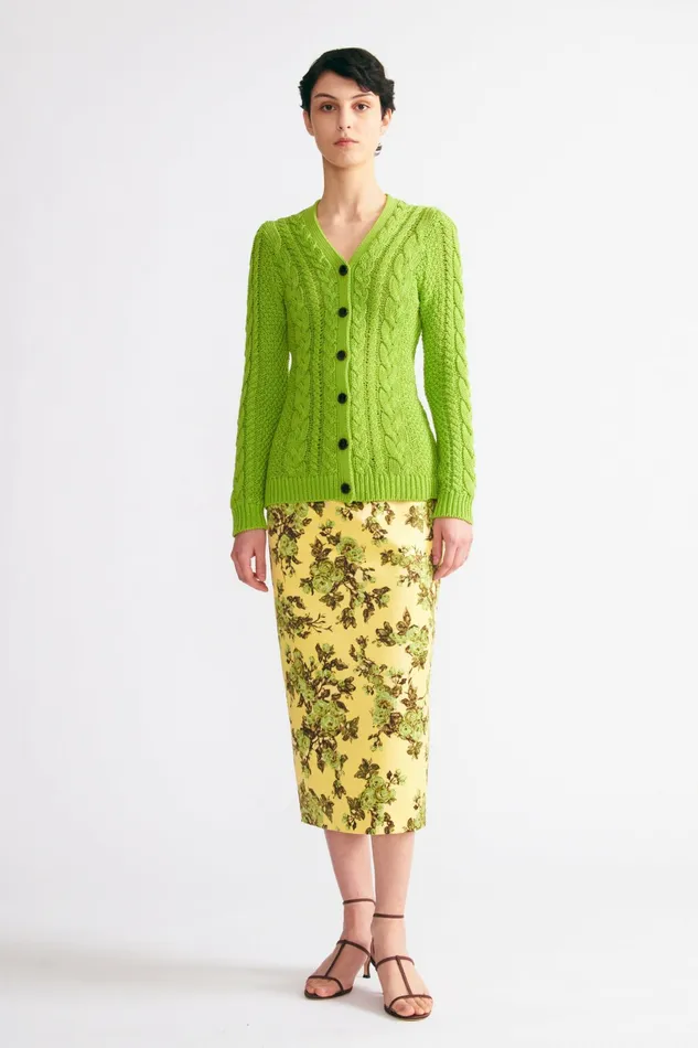 Emilia Wickstead Elmer Knit Cardigan In Green Women Knitwear