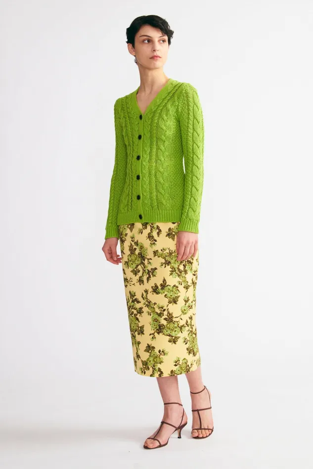 Emilia Wickstead Elmer Knit Cardigan In Green Women Knitwear